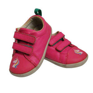 Ten Little Pink shoes size 6.5 with unicorn stickers, removable pre-owned